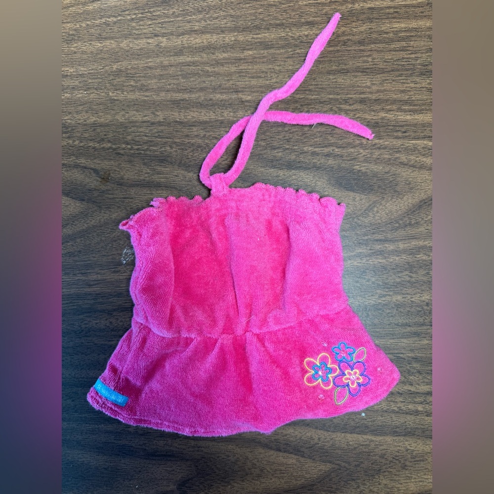 American Girl Pink Terry Cloth Halter Beach Top Doll Clothes